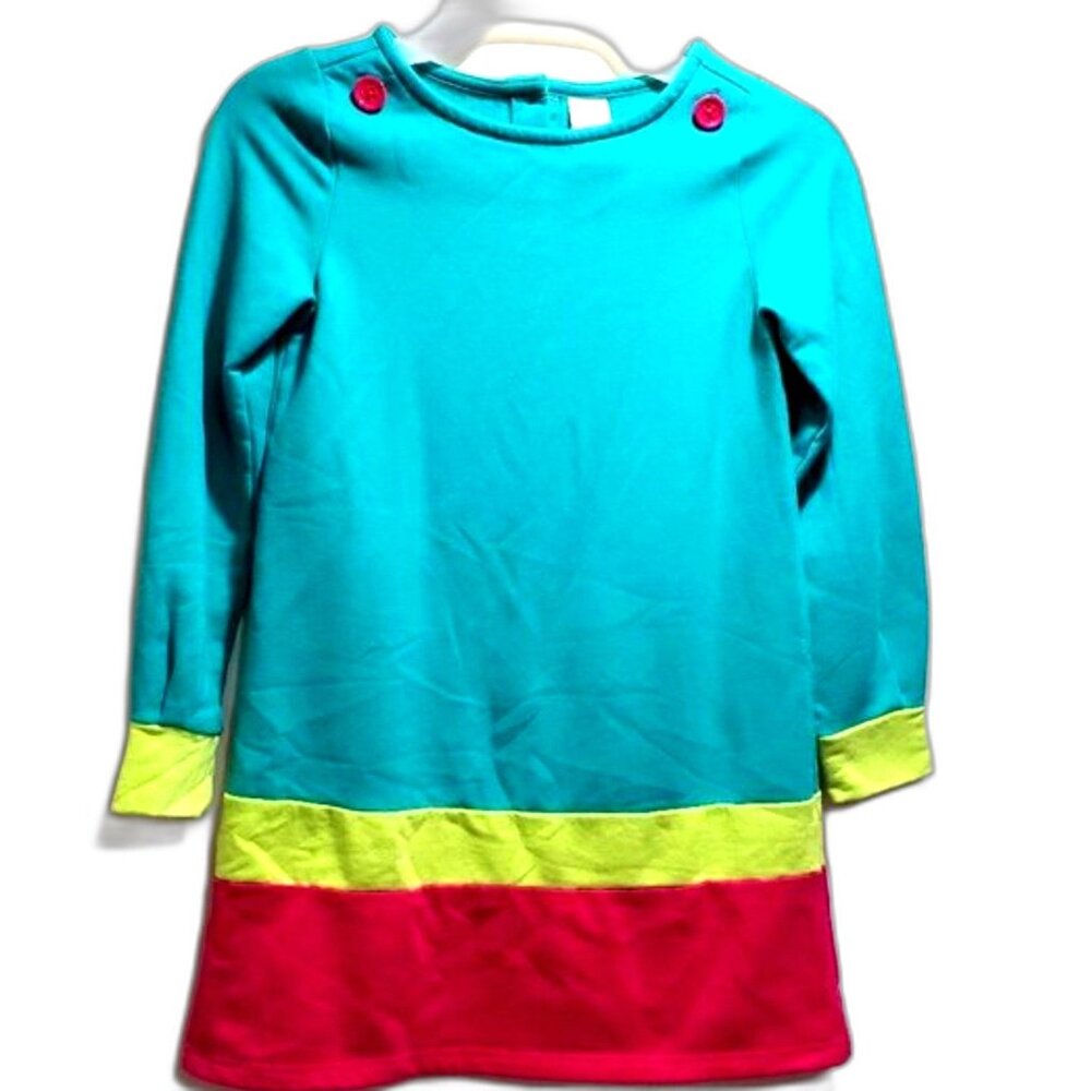 Gymboree Girls’ Size 8 Colorful Long Sleeve Dress – Button Back Design